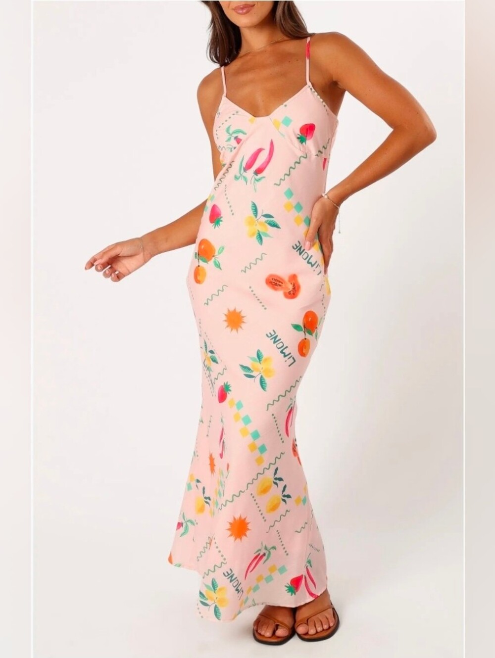 Petal & Pup Frutti Satin Maxi Slipdress XL